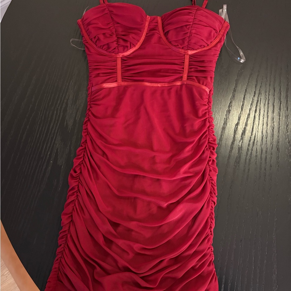 Windsor Scarlet Ruched Mini Dress